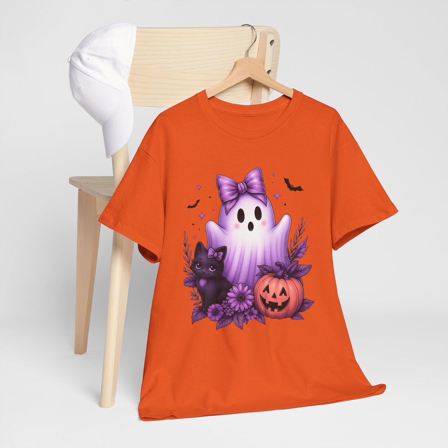 Pastel Halloween Ghost Cat Tee