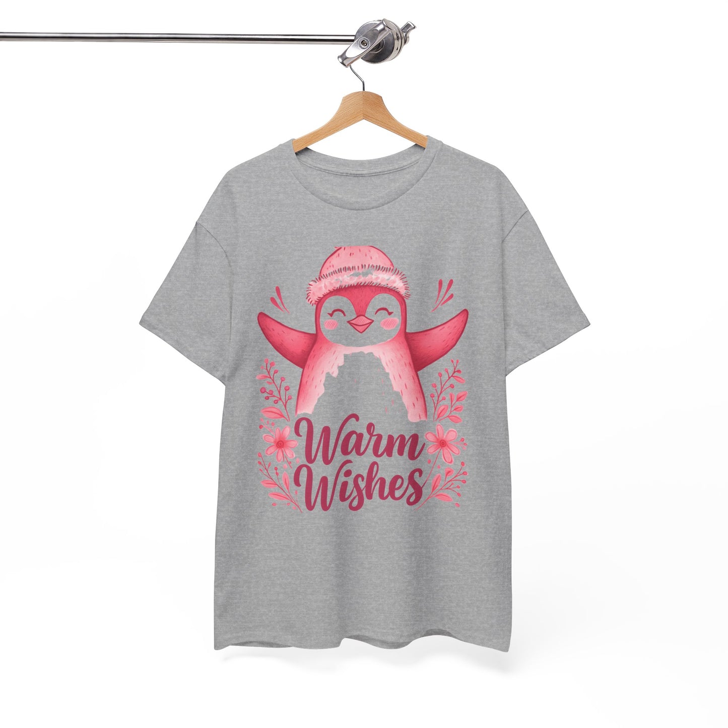 Warm Wishes Pink Penguin Tee - Holiday Tee