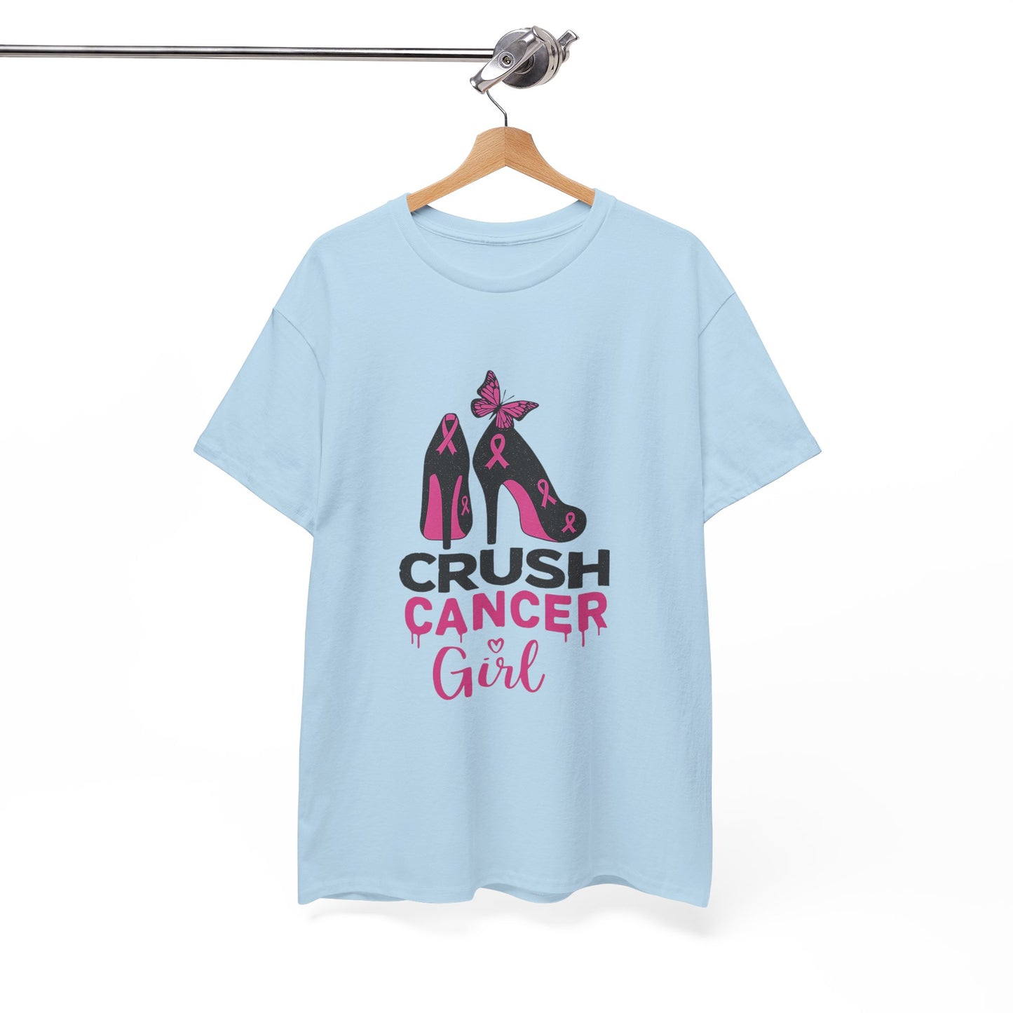 Crush Cancer Girl Tee: High Heels, Pink Ribbon, Hope