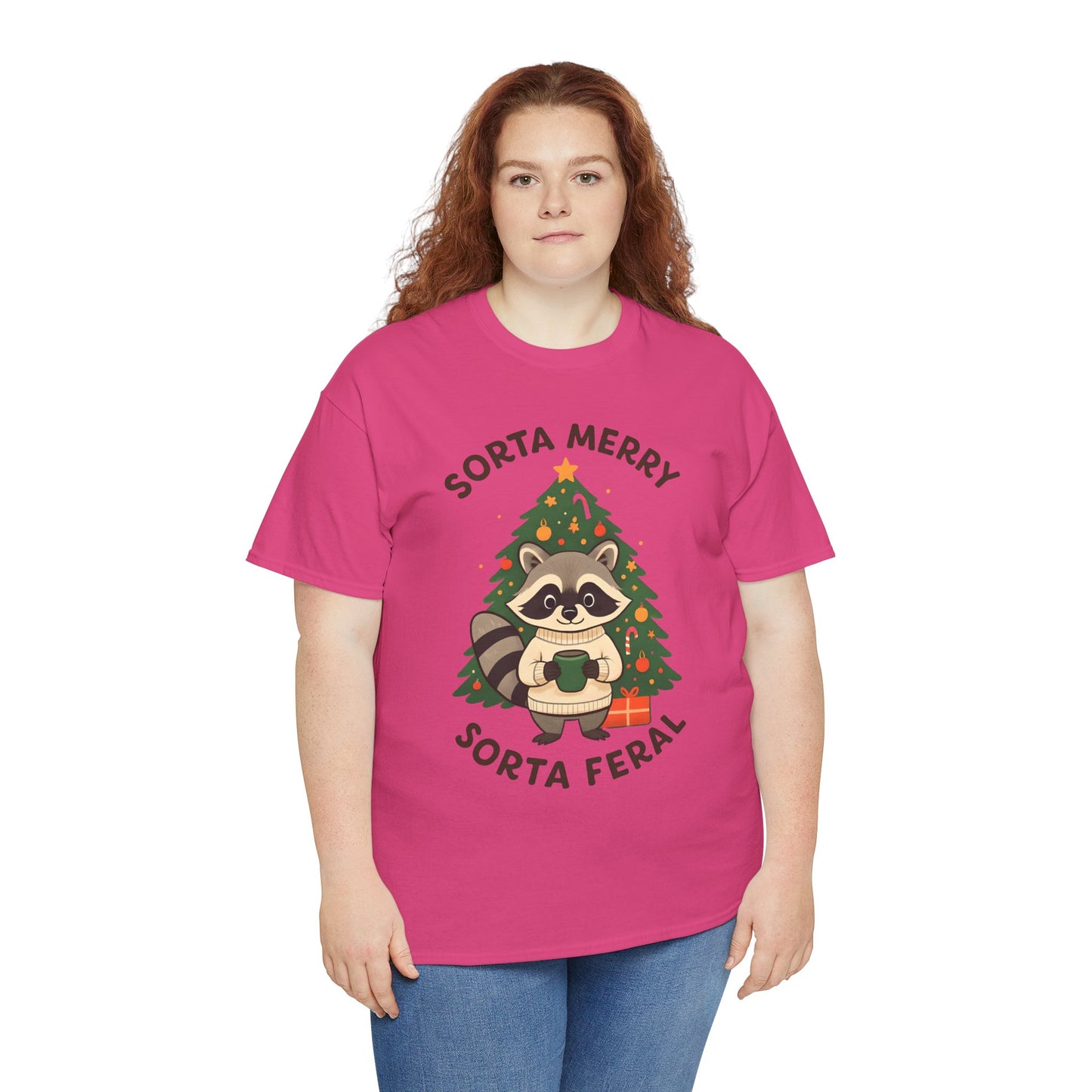 Sorta Merry Sorta Feral Raccoon Christmas Tee