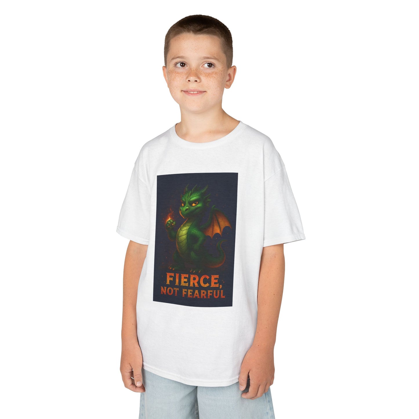 Fierce Kids Tee - Fun Cotton T-Shirt, Dragon Graphic, Gift for Boys & Girls, Halloween Costume, Birthday, Playtime Outfit, Adventure Wear
