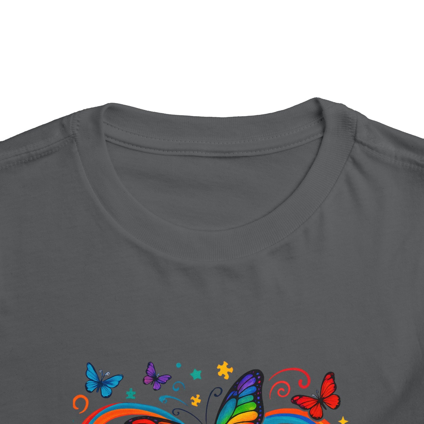 Toddler Tee - Neurodiversity is Beautiful Butterfly Rainbow Puzzle Piece Tee