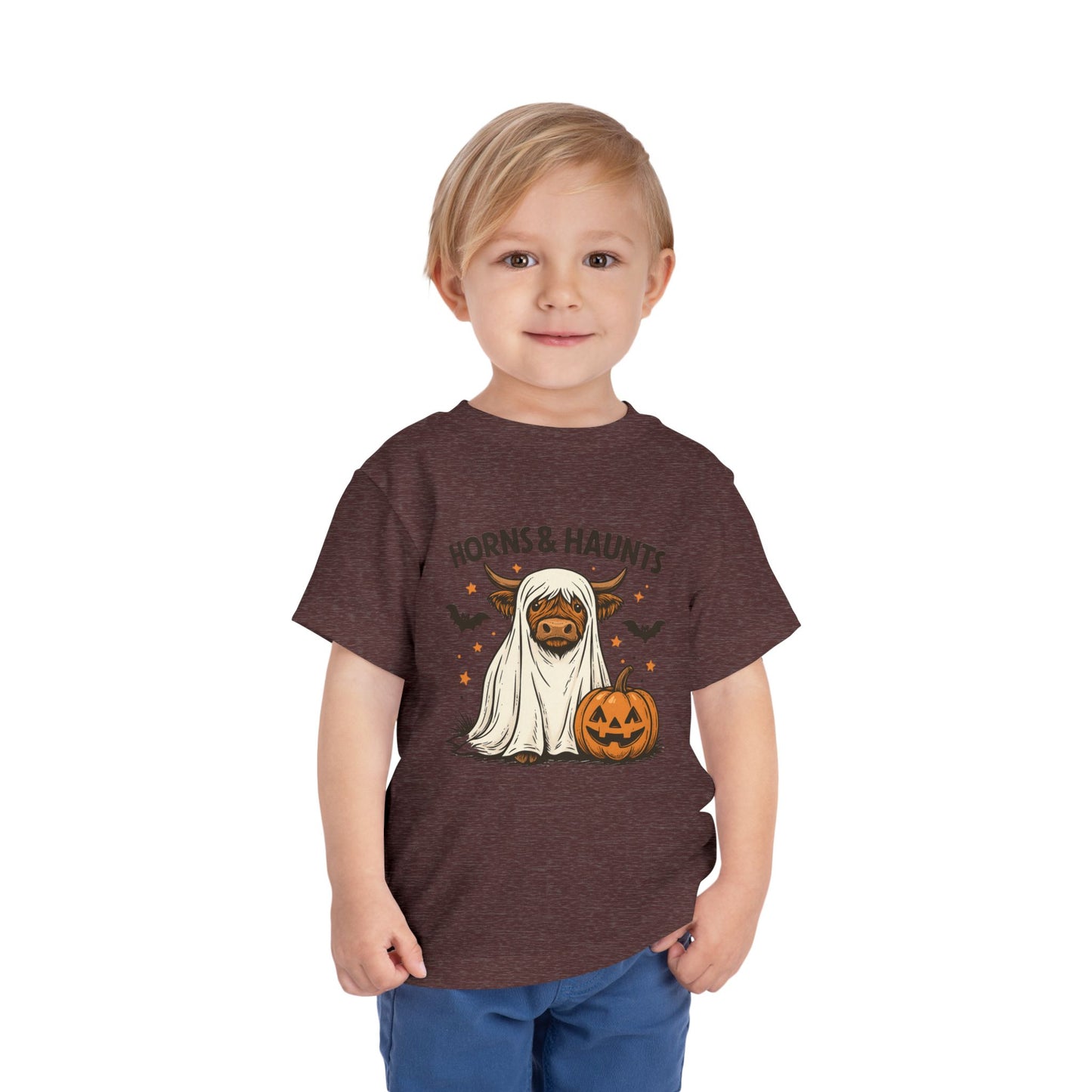 Horns & Haunts Highland Cow Toddler Halloween Tee