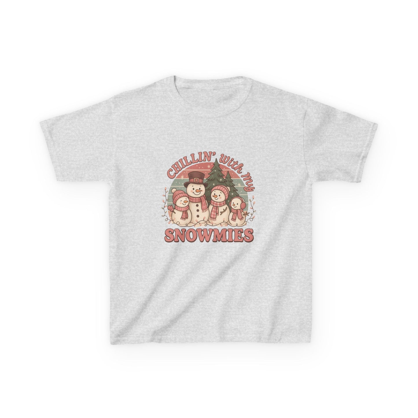 Chillin' with Snowmies! Holiday Dino Kids Tee