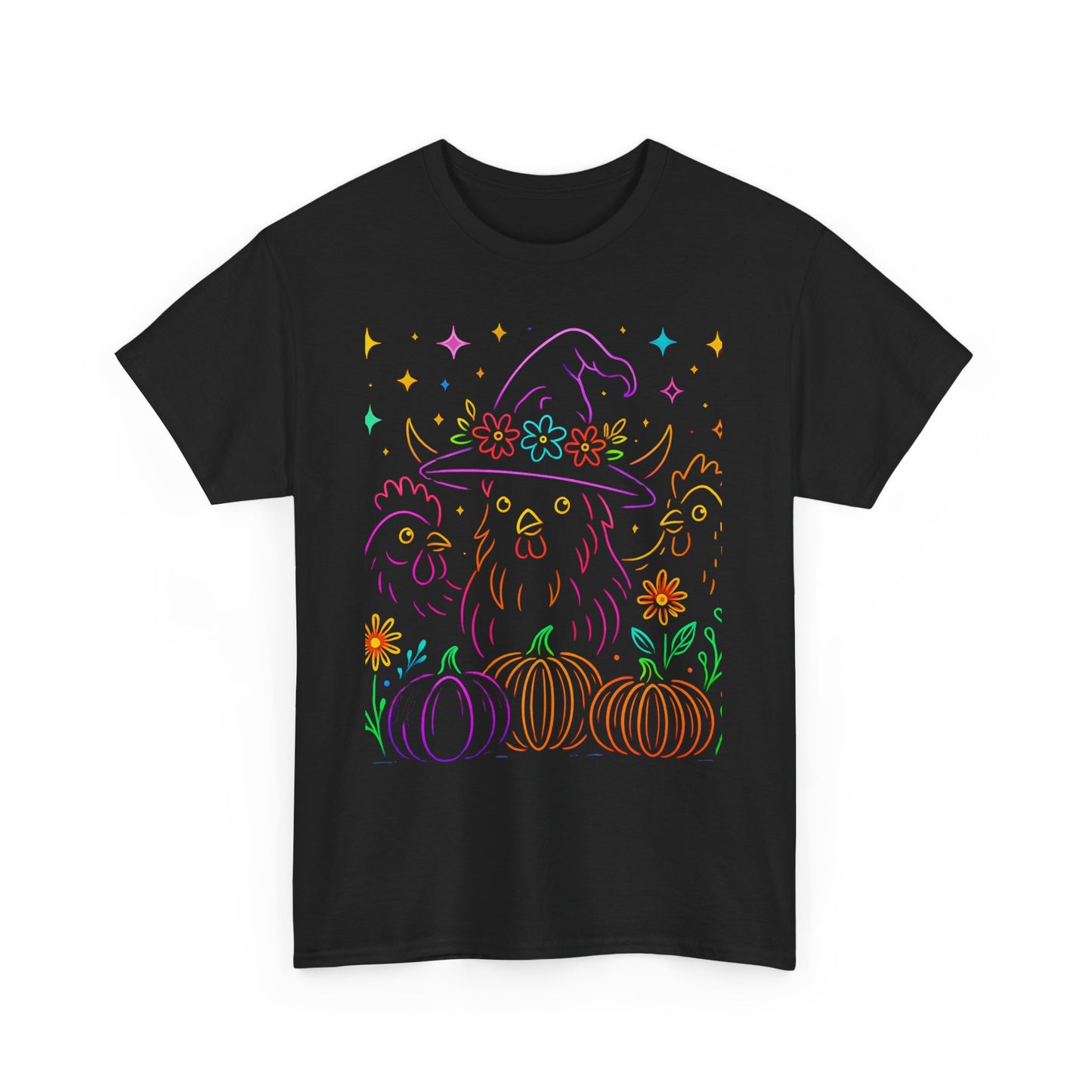 Witchy Chicken Tee – Magical Halloween Pumpkin Shirt