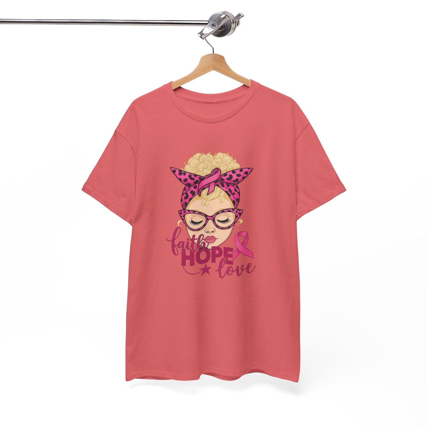 Hope Love Pink Ribbon Tee - Breast Cancer Awareness