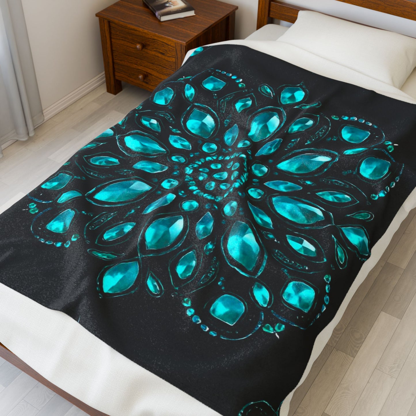 Luxe Velveteen Plush Blanket - Cozy Home Decor, Mandala Design, Gift for Her, Perfect for Winter, Soft Throw Blanket