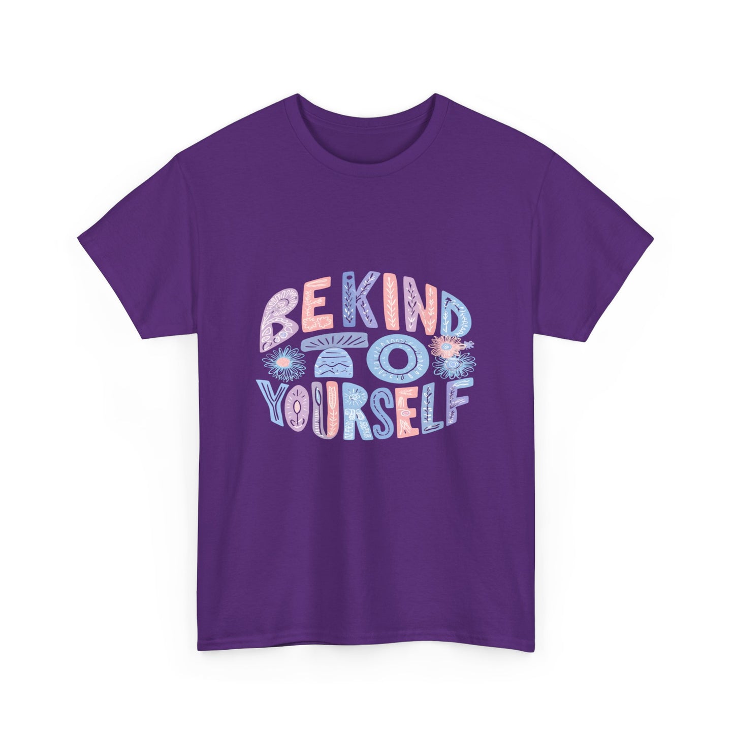 Be Kind to Yourself Pink T-Shirt – Uplifting Floral Self-Care Message