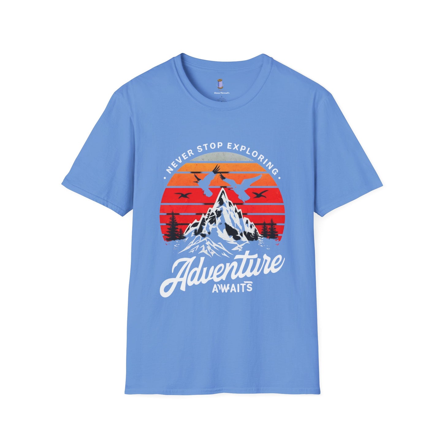 Adventure Awaits T-Shirt | Unisex Softstyle Tee | Perfect for Travel Lovers, Outdoor Adventures, Camping, Nature Gifts, Explore