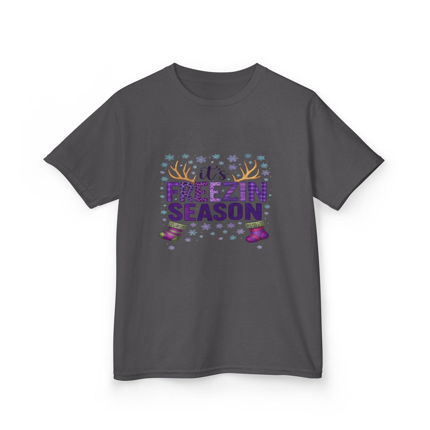 It's Freezin' Season Dino Christmas Tee - Kids Holiday Shirt