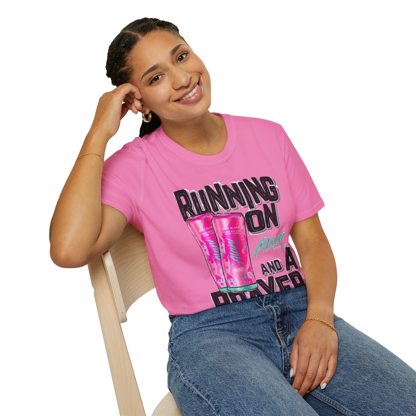 Running on a Prayer T-Shirt, Unisex Graphic Tee, Fun Casual Wear, Gift for Friends, Everyday Style, Faith-Inspired Apparel