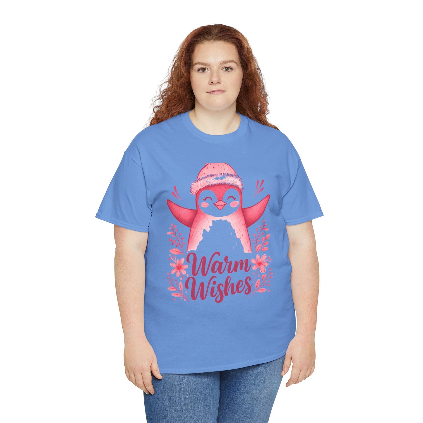 Warm Wishes Pink Penguin Tee - Holiday Tee