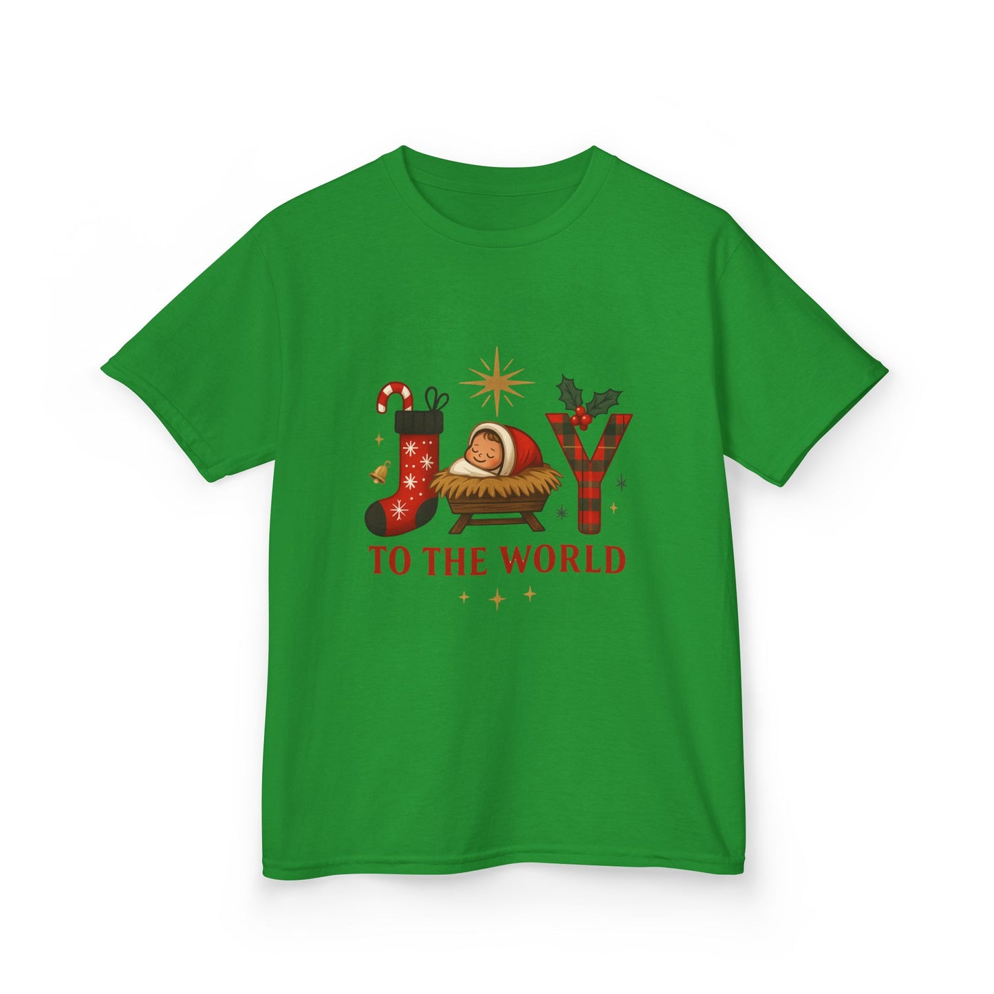 Joy to the World Dino Christmas Kids Tee