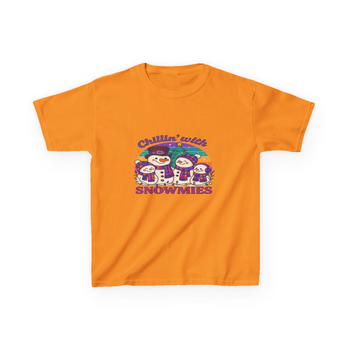 Chillin' with Snowmies - Holiday Dinosaur Kids Tee