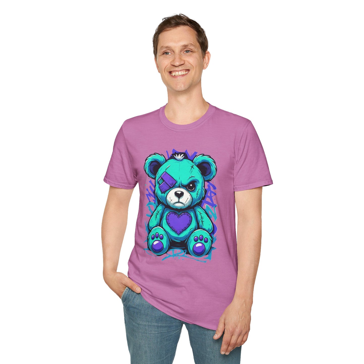 Adorable Grumpy Bear Unisex Softstyle T-Shirt | Cute Graphic Tee, Casual Wear, Gift for Animal Lovers, Birthday Present, Fun Fashion