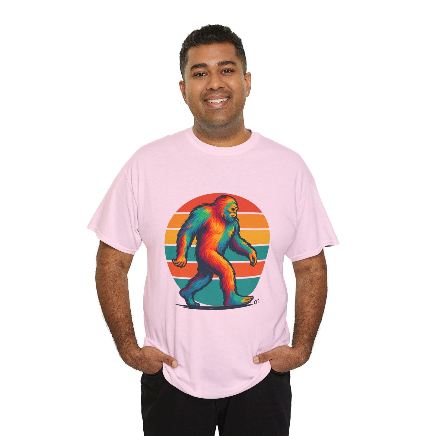 Colorful Bigfoot Unisex T-Shirt, Fun Graphic Tee for Nature Lovers, Perfect for Holidays, Festivals, Camping, Gifts