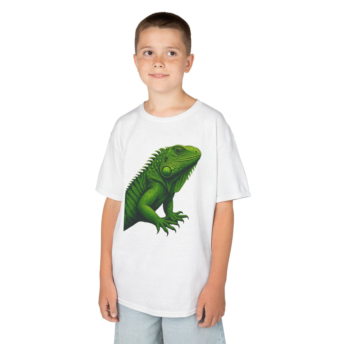 Green Iguana Kids Tee - Fun Shirt for Nature Lovers, Birthday Gift, Summer Wear, Animal Lovers, Eco-Friendly Clothing