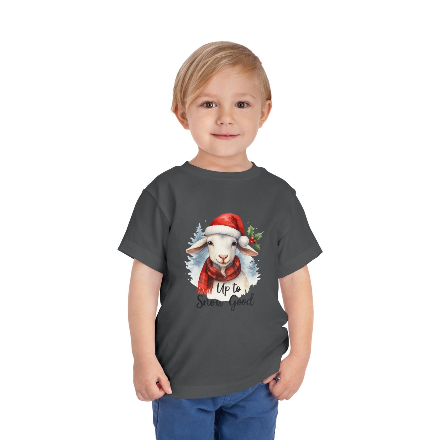 Up to Snow Good Goat Toddler Christmas Tee