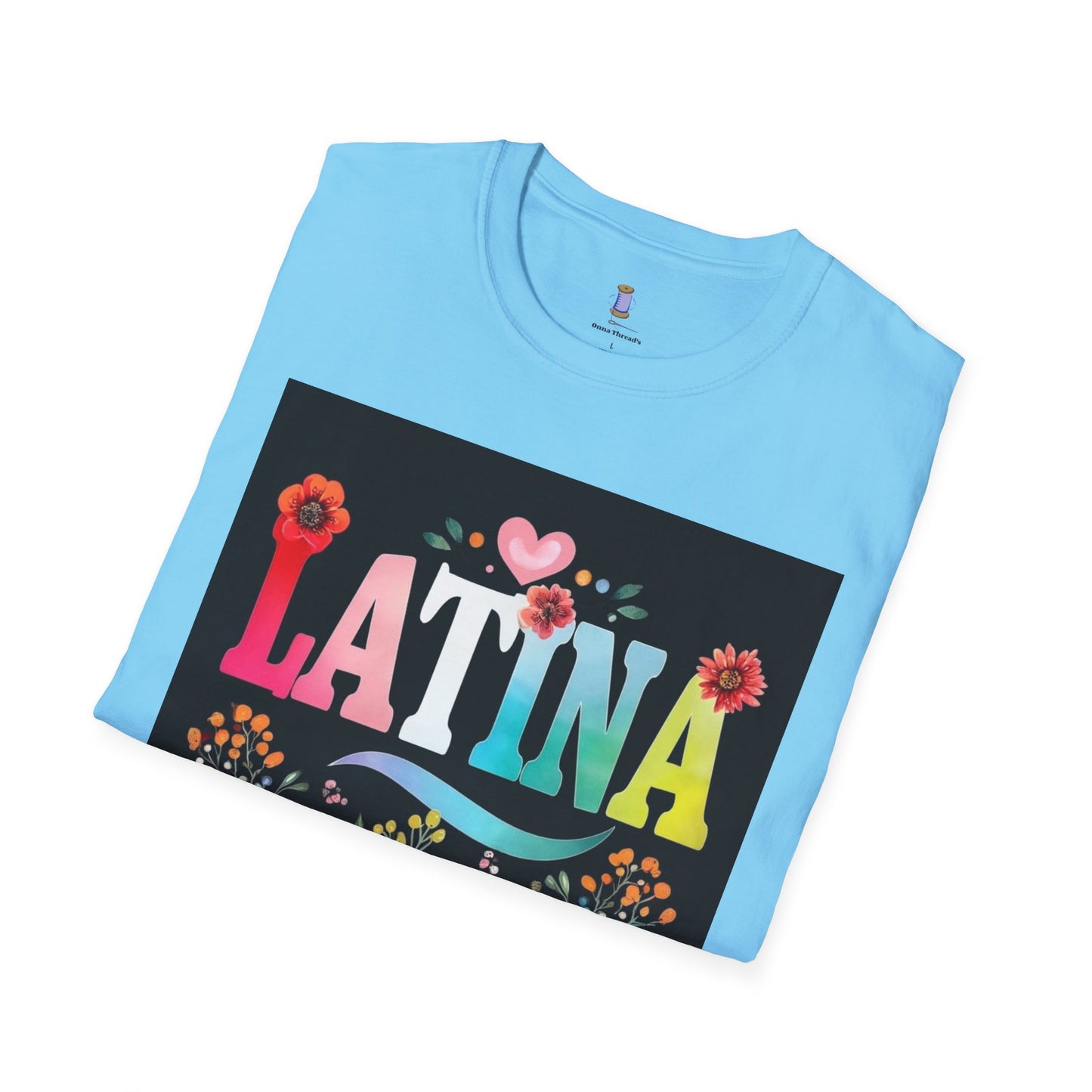 Colorful Latina Floral Tee - Celebrating Culture, Unisex Softstyle T-Shirt, Gift for Latina Pride, Floral Design, Everyday Wear