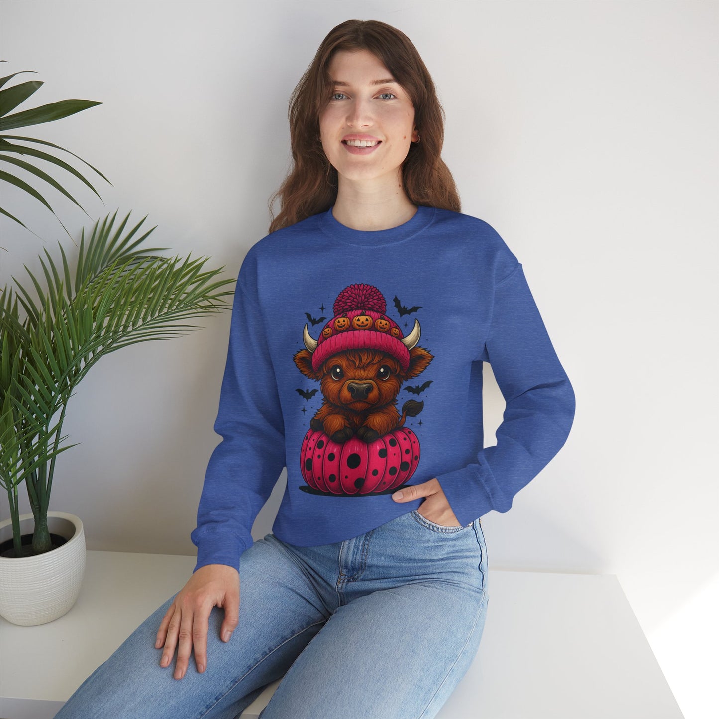 Highland Cow Halloween Sweatshirt - Cute Fall Vibes
