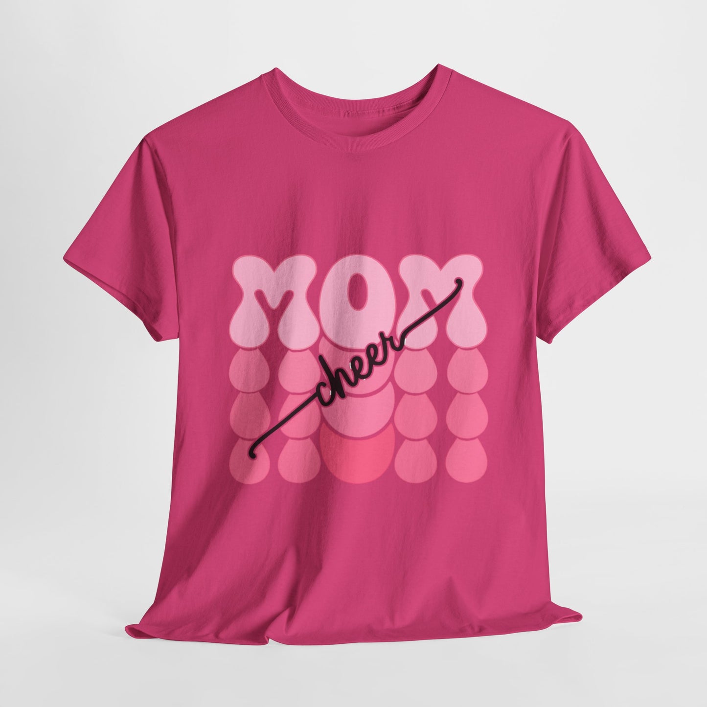 MOM Cheer – Pink Bubble Letter Spirit Tee