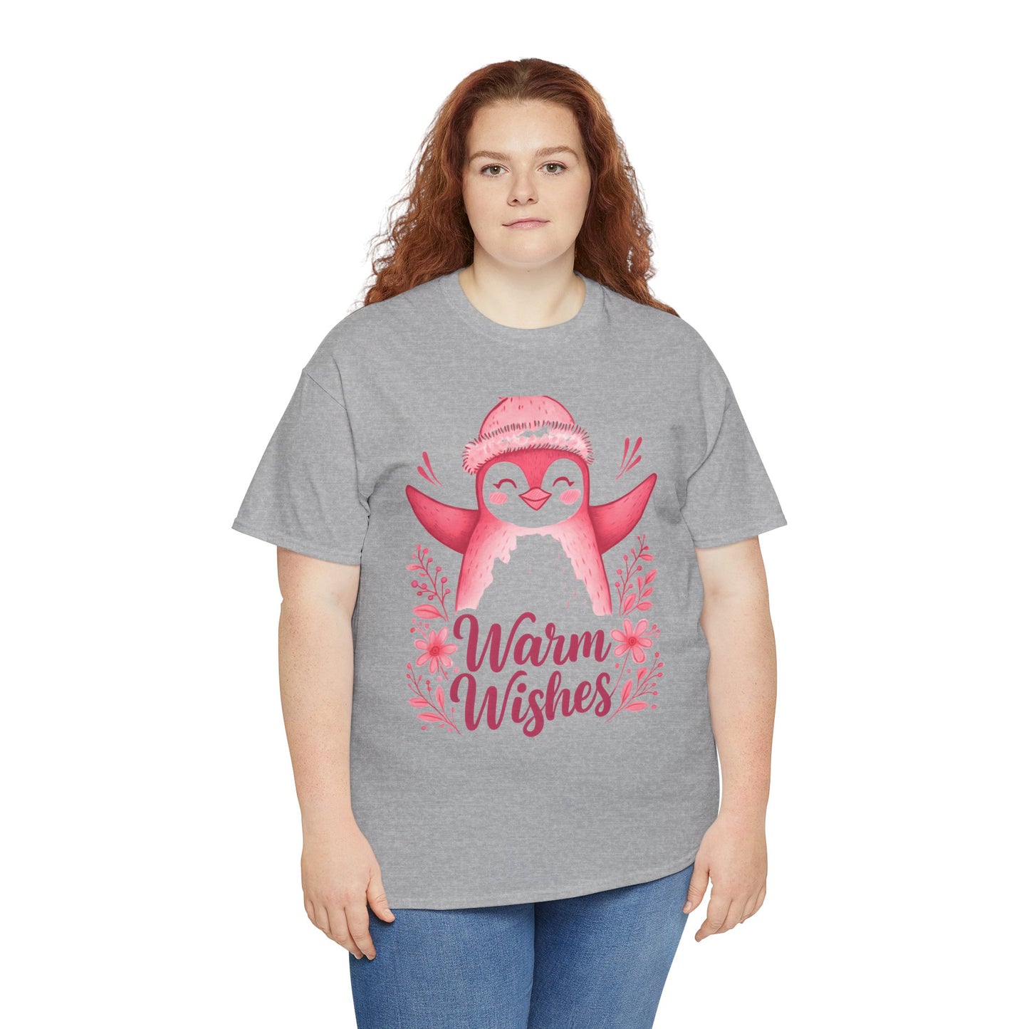 Warm Wishes Pink Penguin Tee - Holiday Tee
