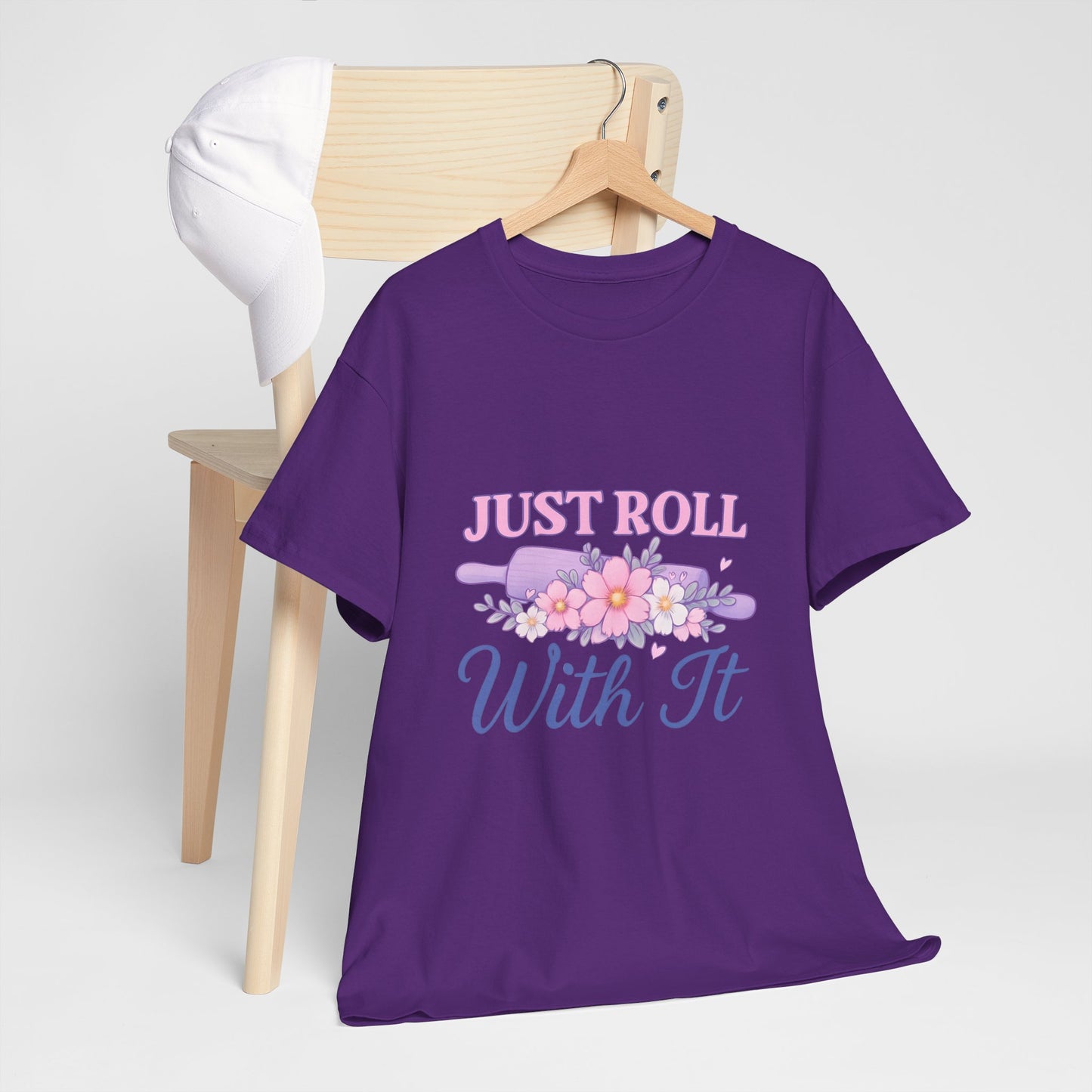 Floral Tee 'Just Roll With It'