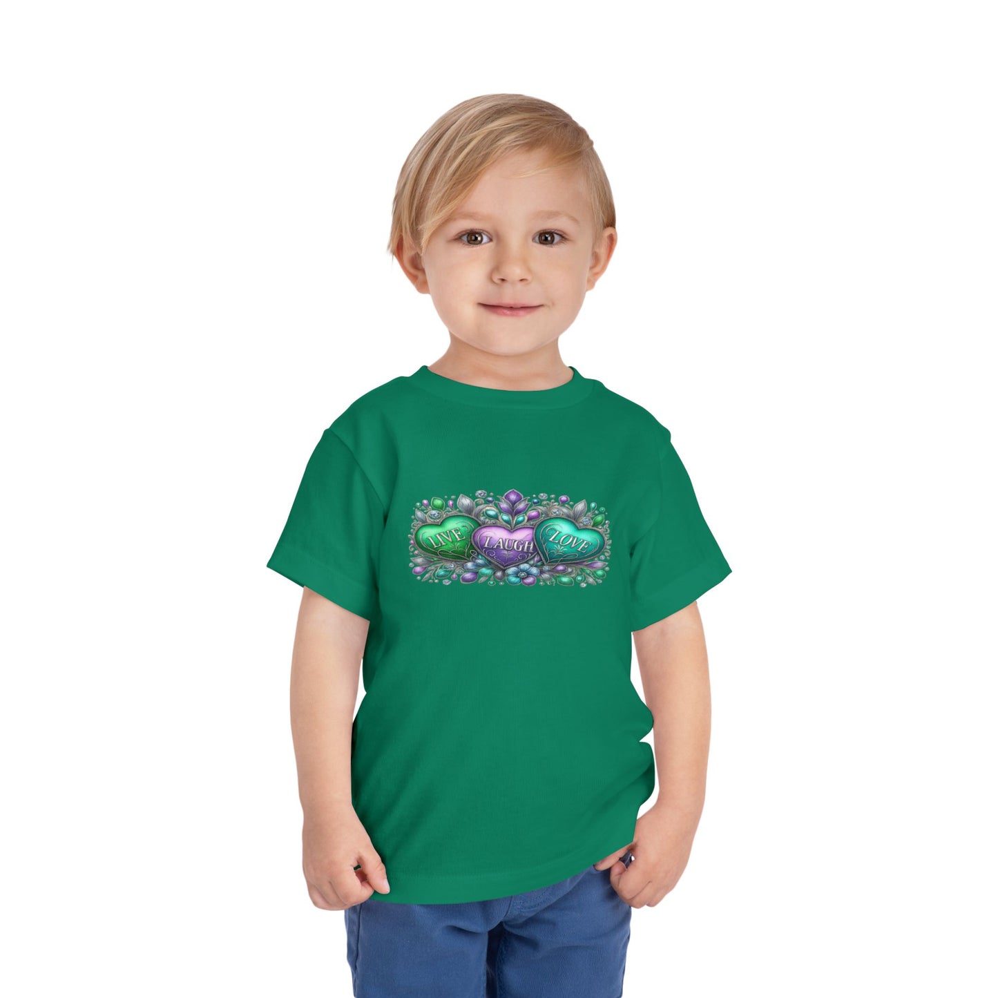 Toddler Tee Live Laugh Love Floral Design