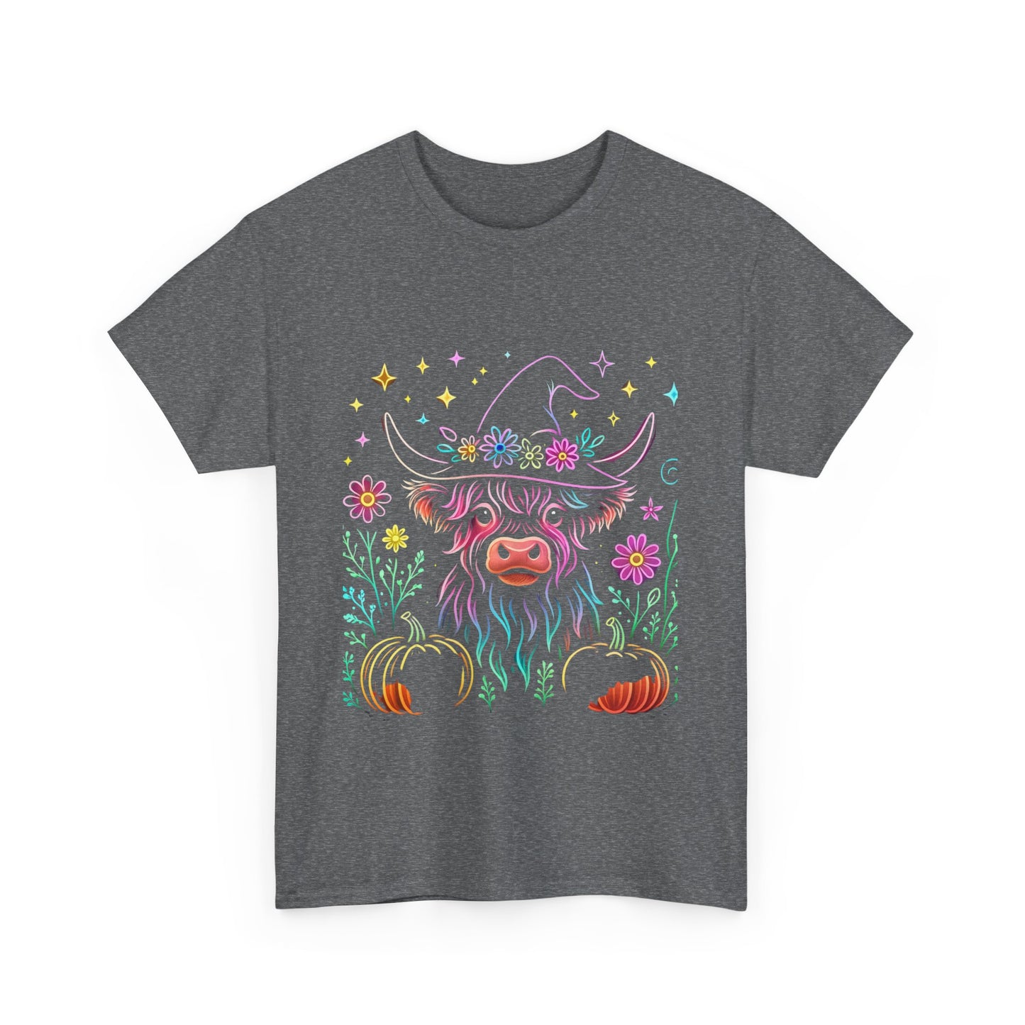 🎃 Magical Highland Cow Tee – Witchy Pumpkin Farm Shirt