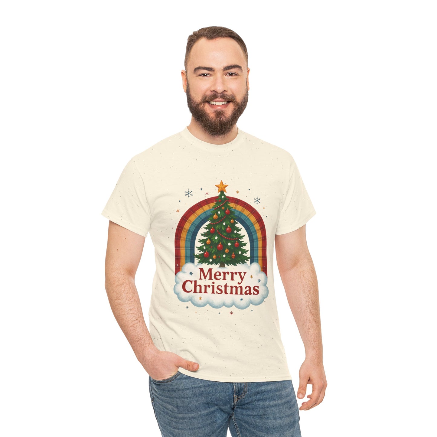 Christmas Rainbow Unisex Tee - Merry Christmas Tree
