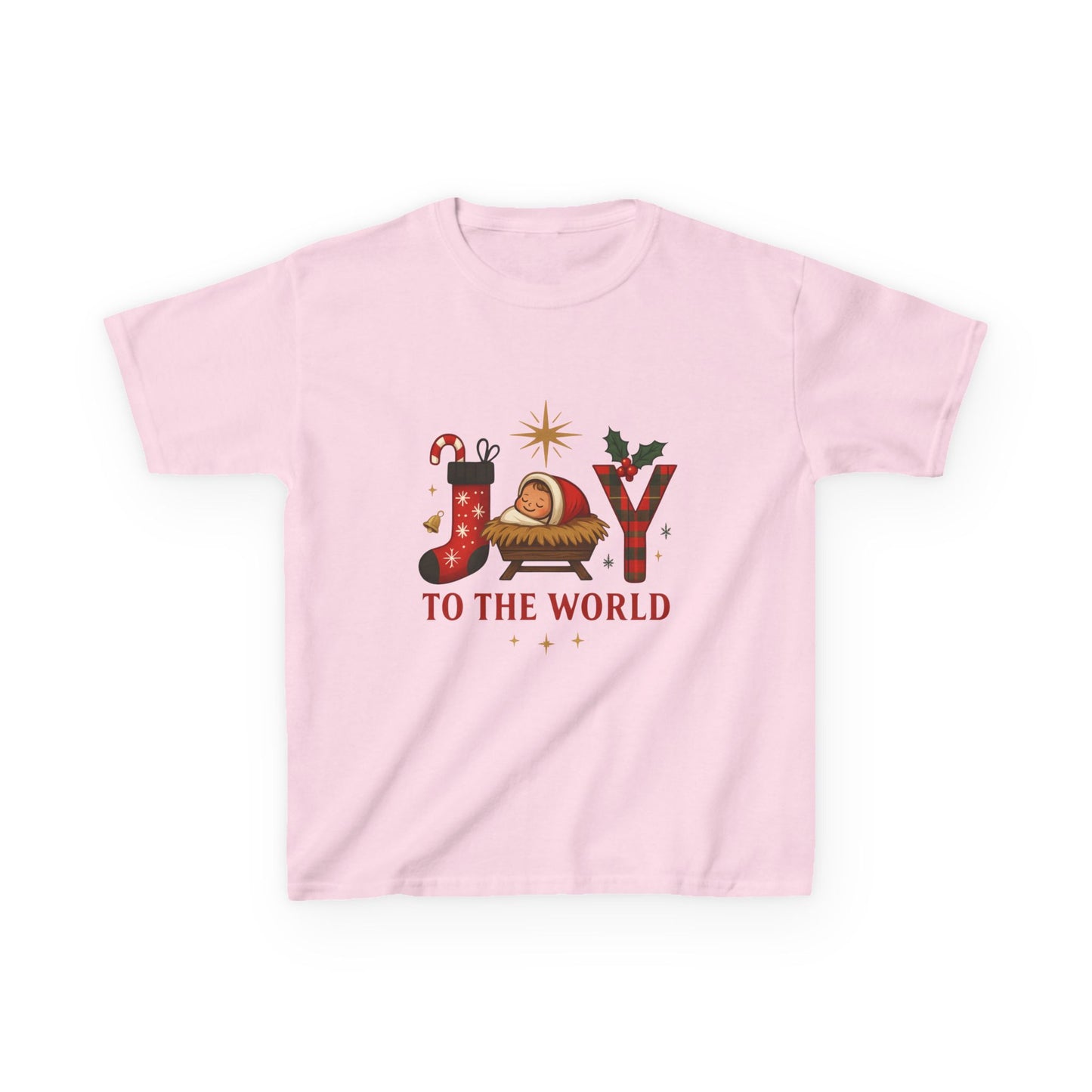 Joy to the World Dino Christmas Kids Tee