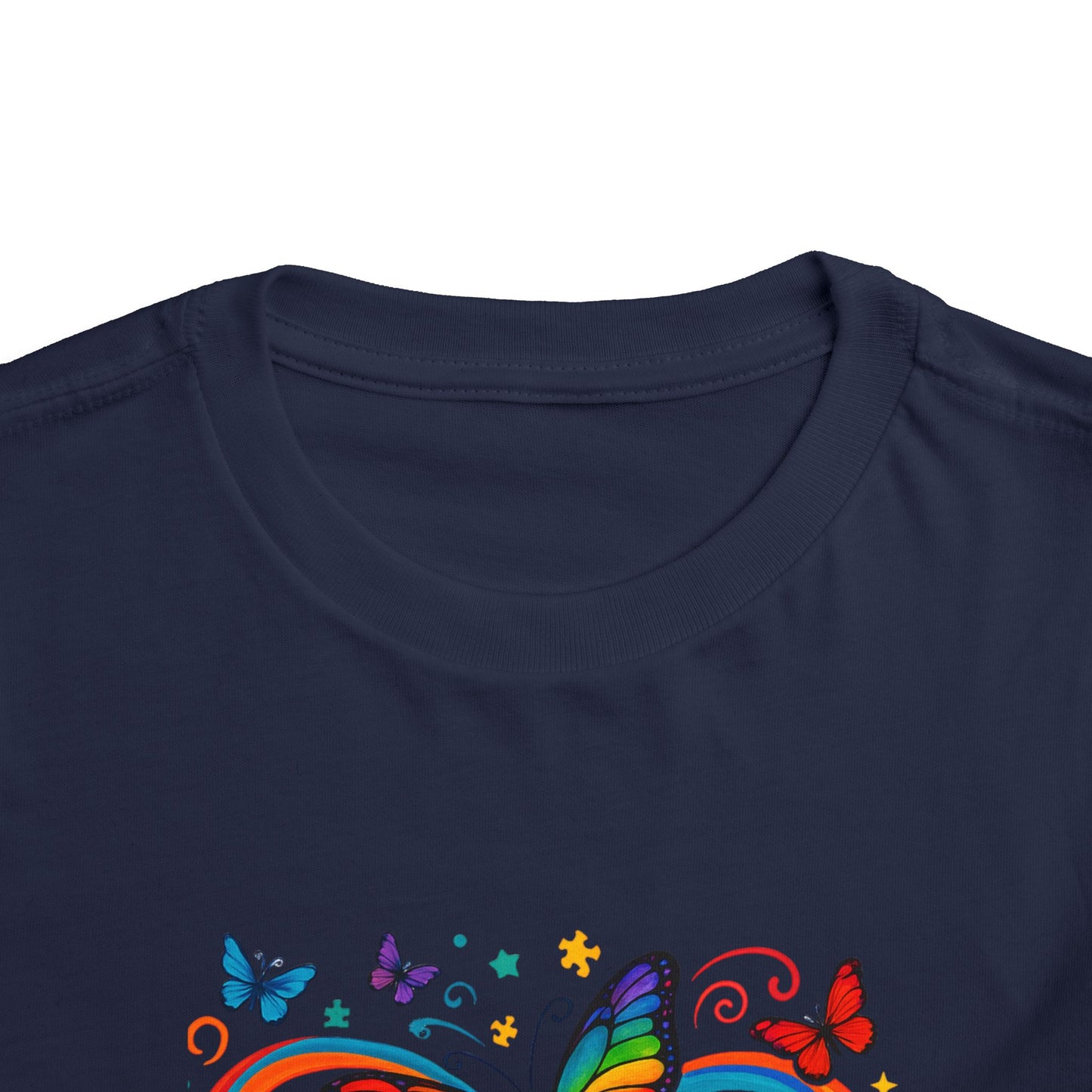 Toddler Tee - Neurodiversity is Beautiful Butterfly Rainbow Puzzle Piece Tee