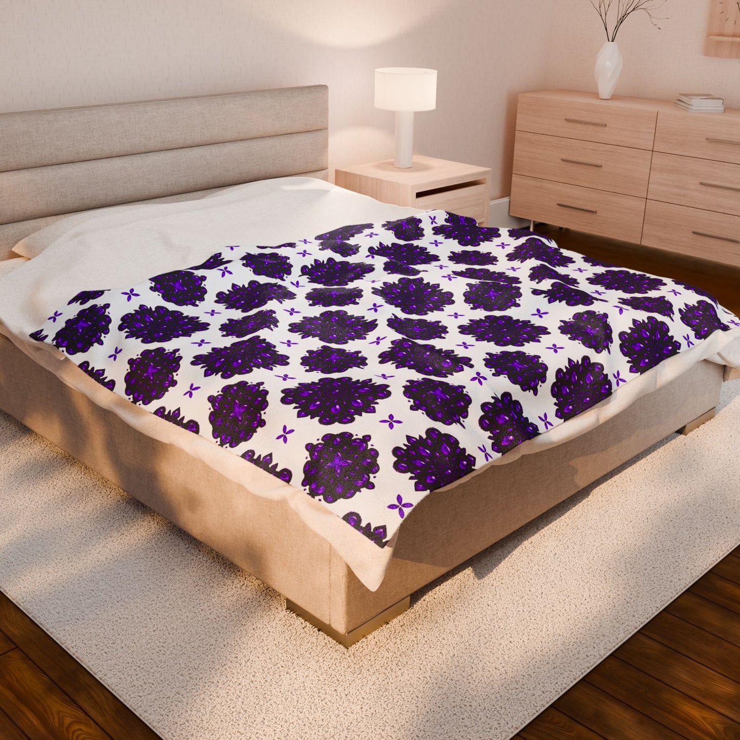 Cozy Velveteen Plush Blanket - Luxurious Soft Throw for Home, Gift for Winter, Boho Decor, Couch Blanket, Spa Essentials