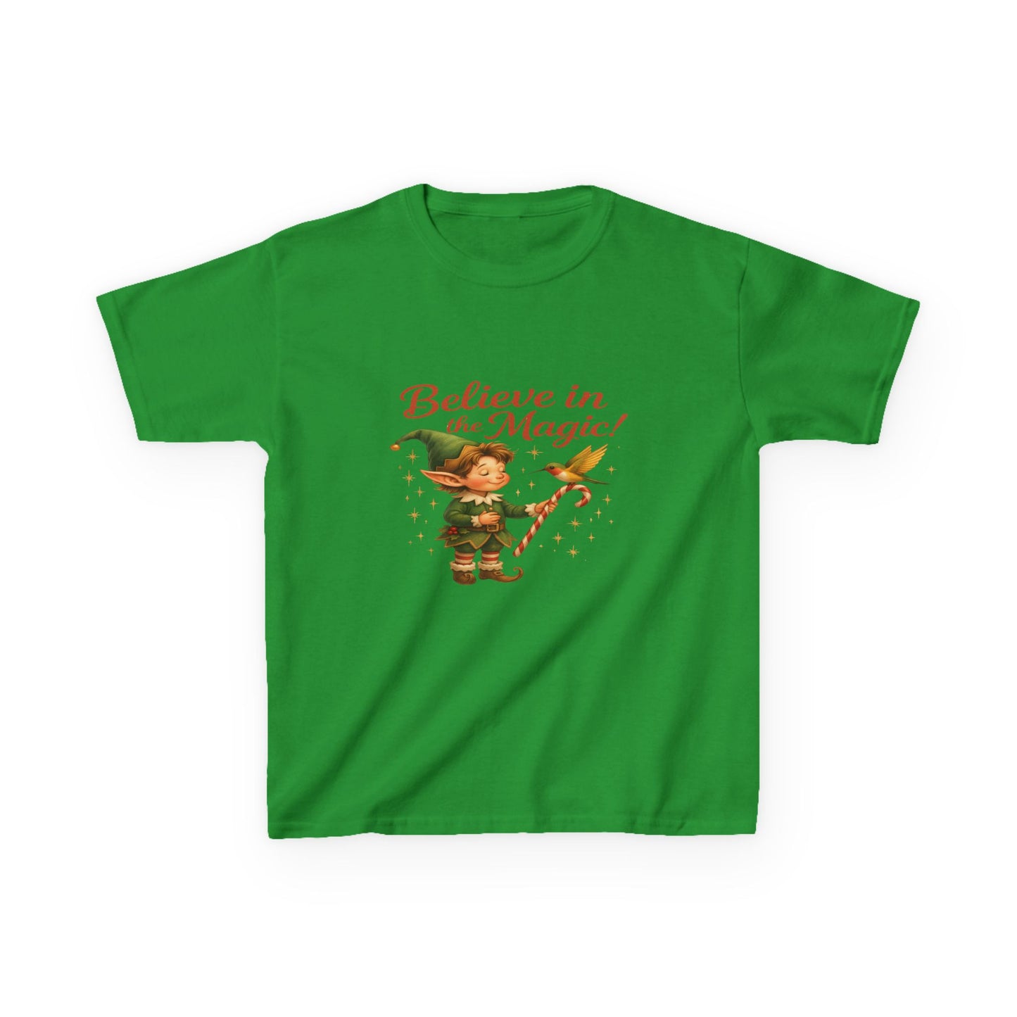 Believe in the Magic Elf & Dino Christmas Kids Tee