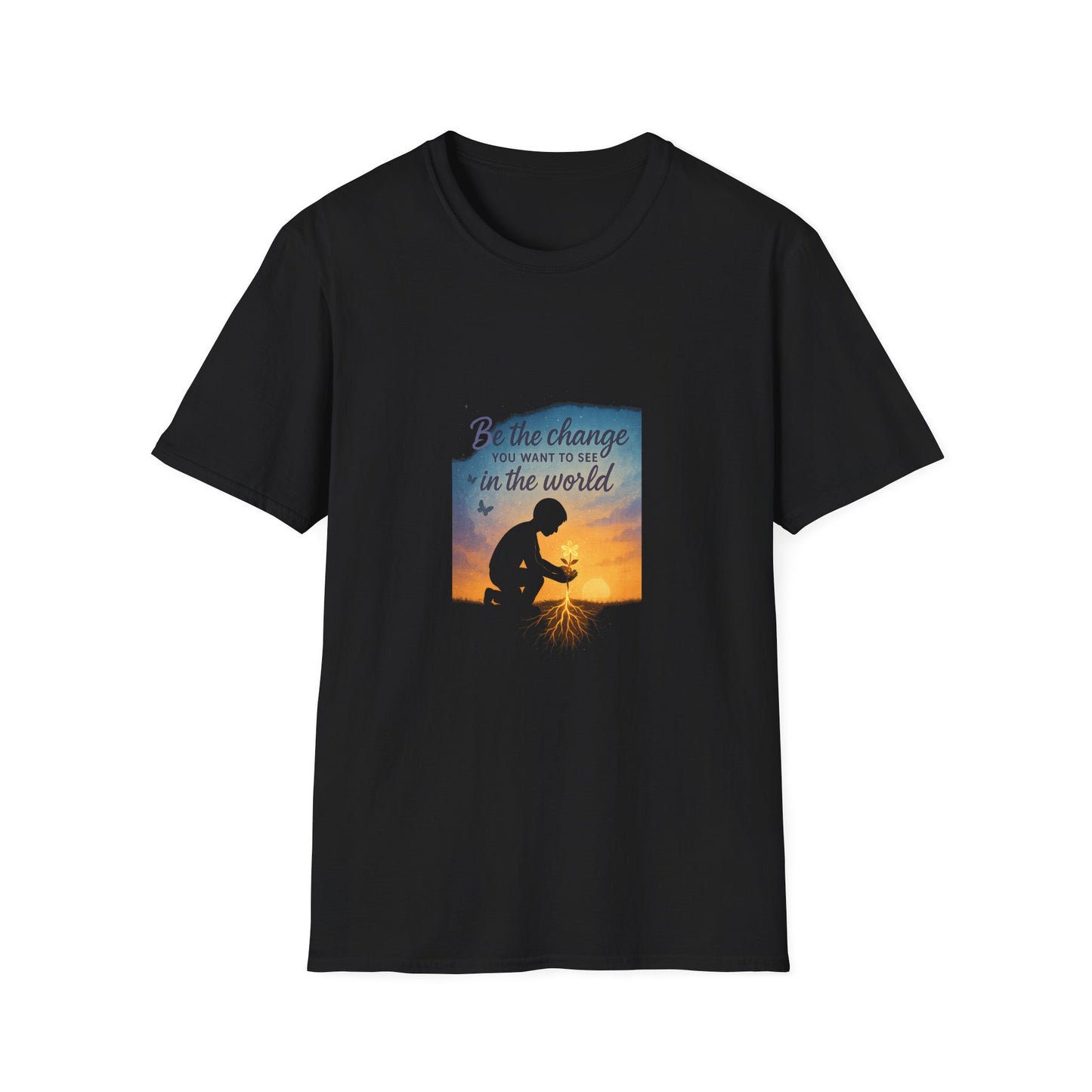 Inspirational Unisex T-Shirt - "Be the Change" - Motivational Tee for Everyday Wear, Gift for Activists, Comfortable and Stylish