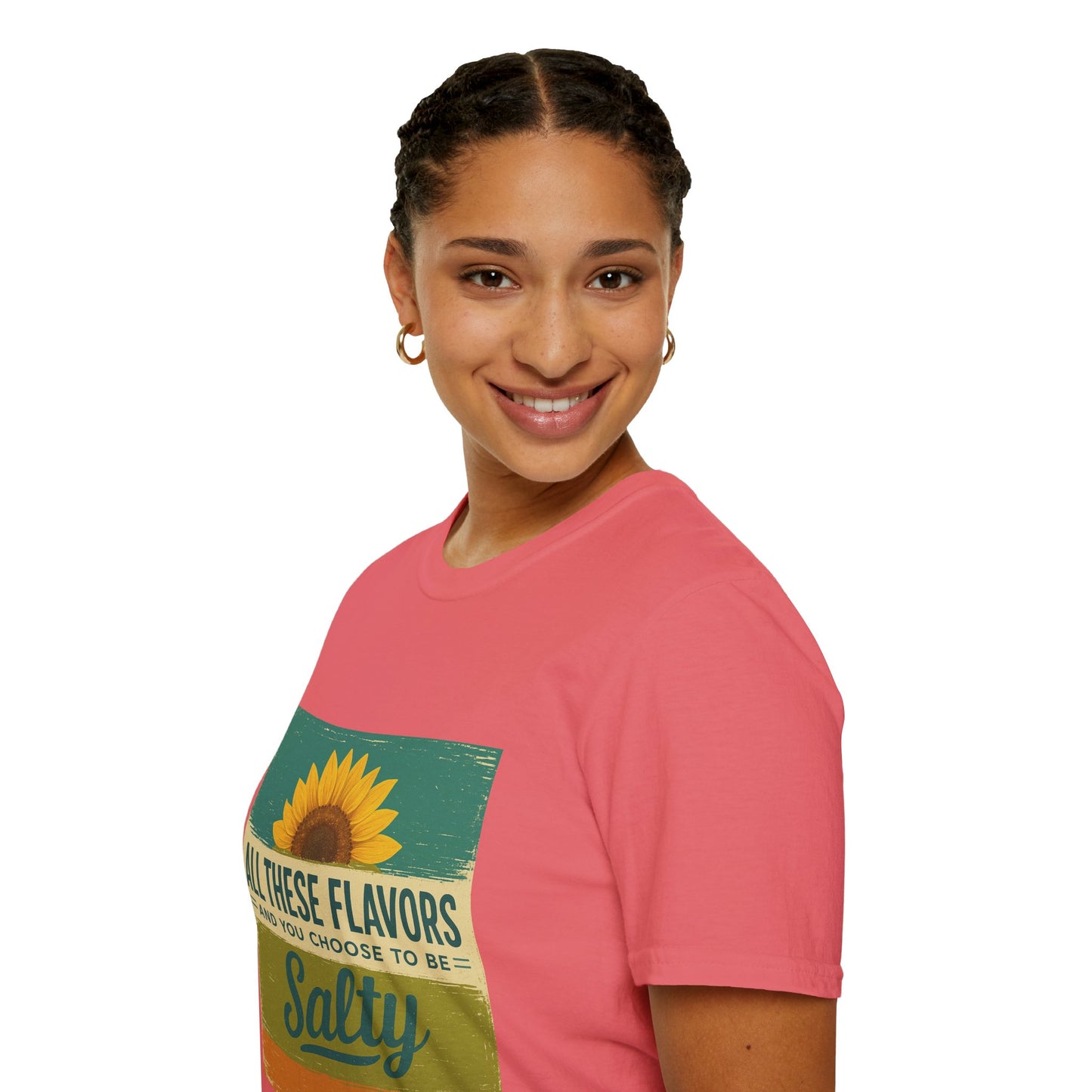 Sunflower Salty T-Shirt: Unisex Softstyle Tee for Sunshine Lovers, Casual Wear, Birthday Gift, Summer Vibes, Relaxed Style