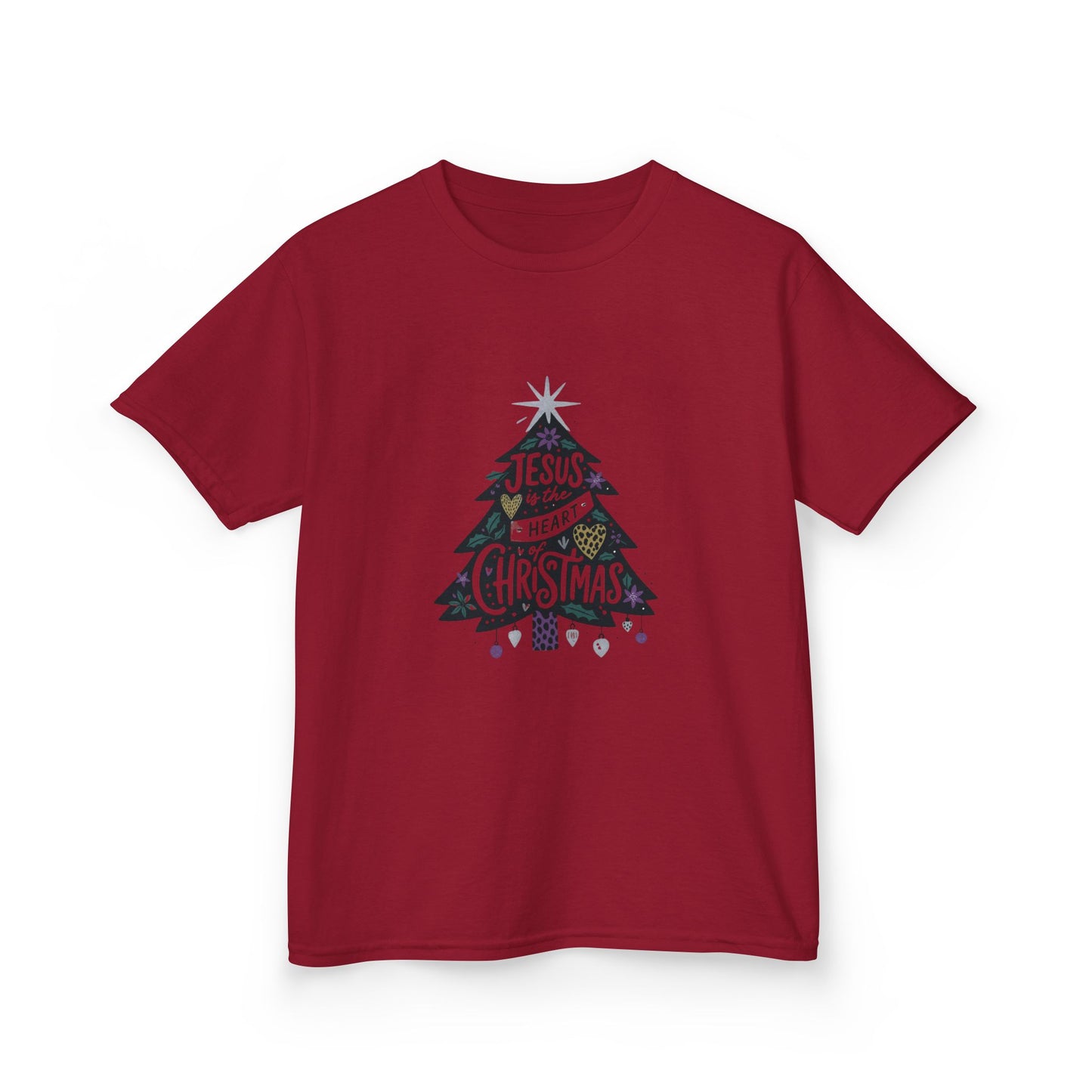 Jesus is the Heart of Christmas Tee - Dinosaur Kids Shirt