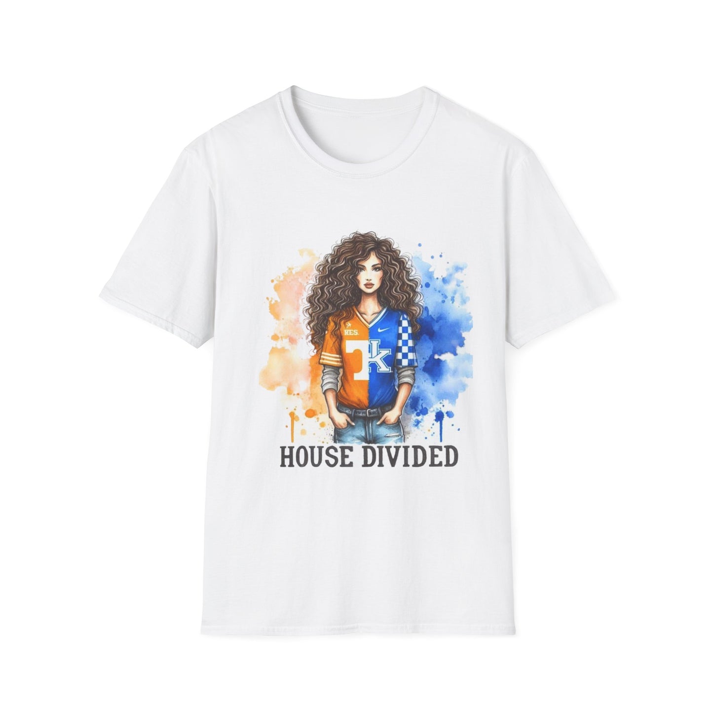 House Divided Unisex Softstyle T-Shirt | Family Team Spirit Tee, Game Day Shirt, Sports Fan Apparel, Cozy Casual Wear