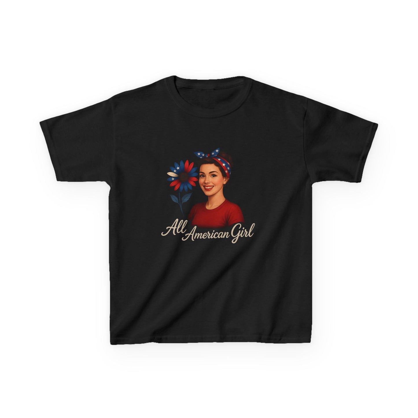 All American Girl Dinosaur Tee - Christmas Kids Shirt