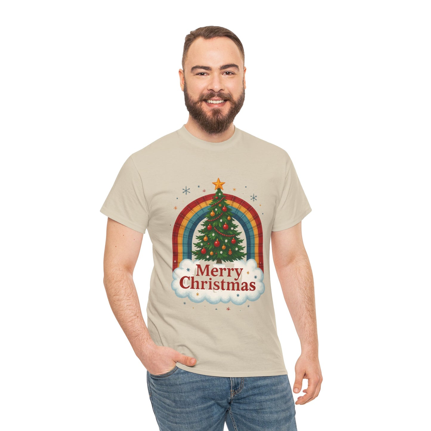 Christmas Rainbow Unisex Tee - Merry Christmas Tree