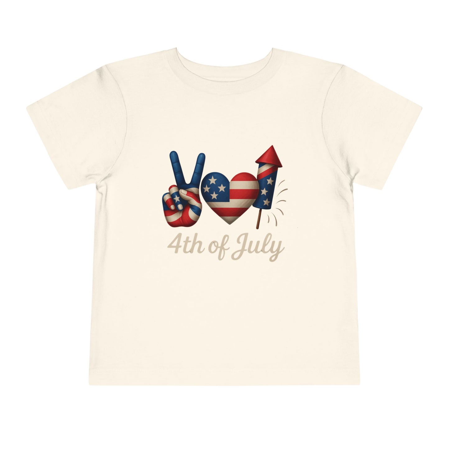4th of July Peace & Heart Tee: Patriotic Toddler Shirt