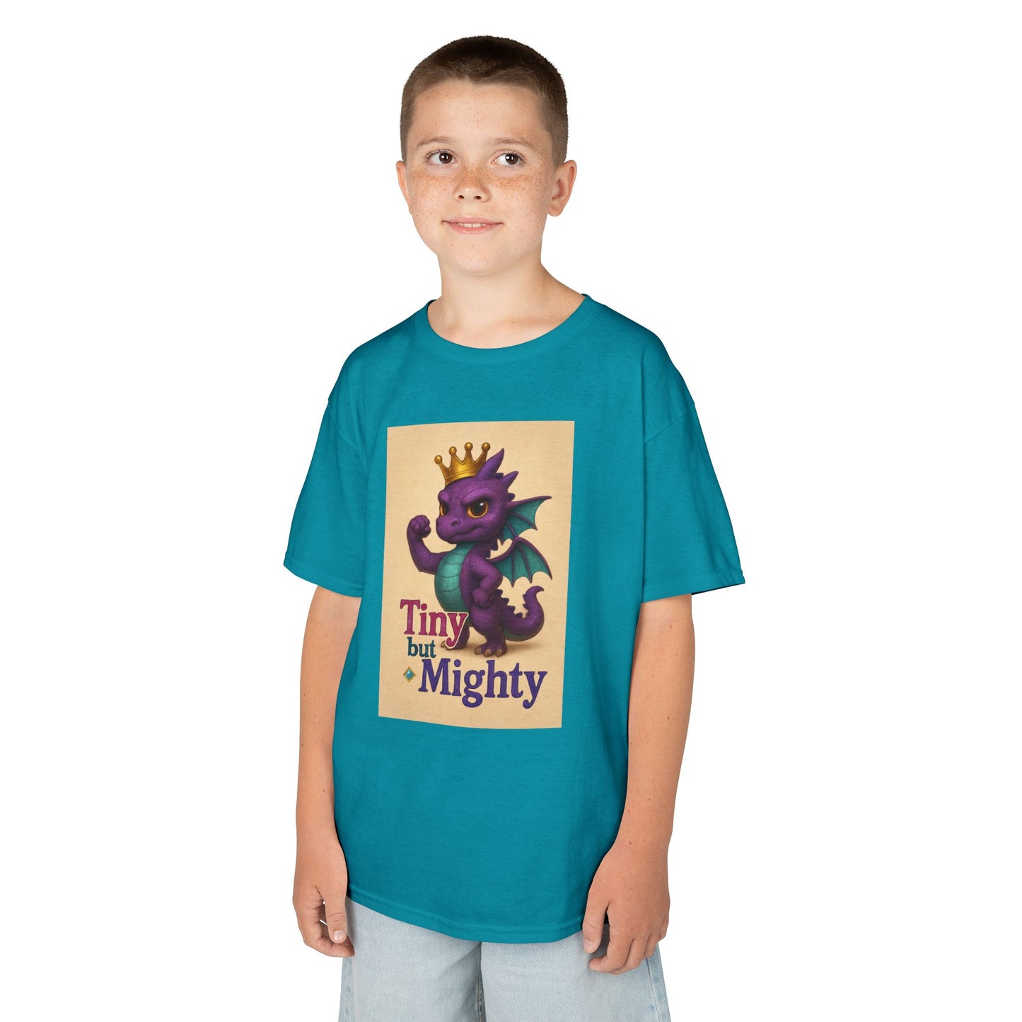 Kids Dragon Tee, Fun Kids T-Shirt, Tiny but Mighty Shirt, Unique Kids Apparel, Gift for Young Adventurers, Cute Dragon Design