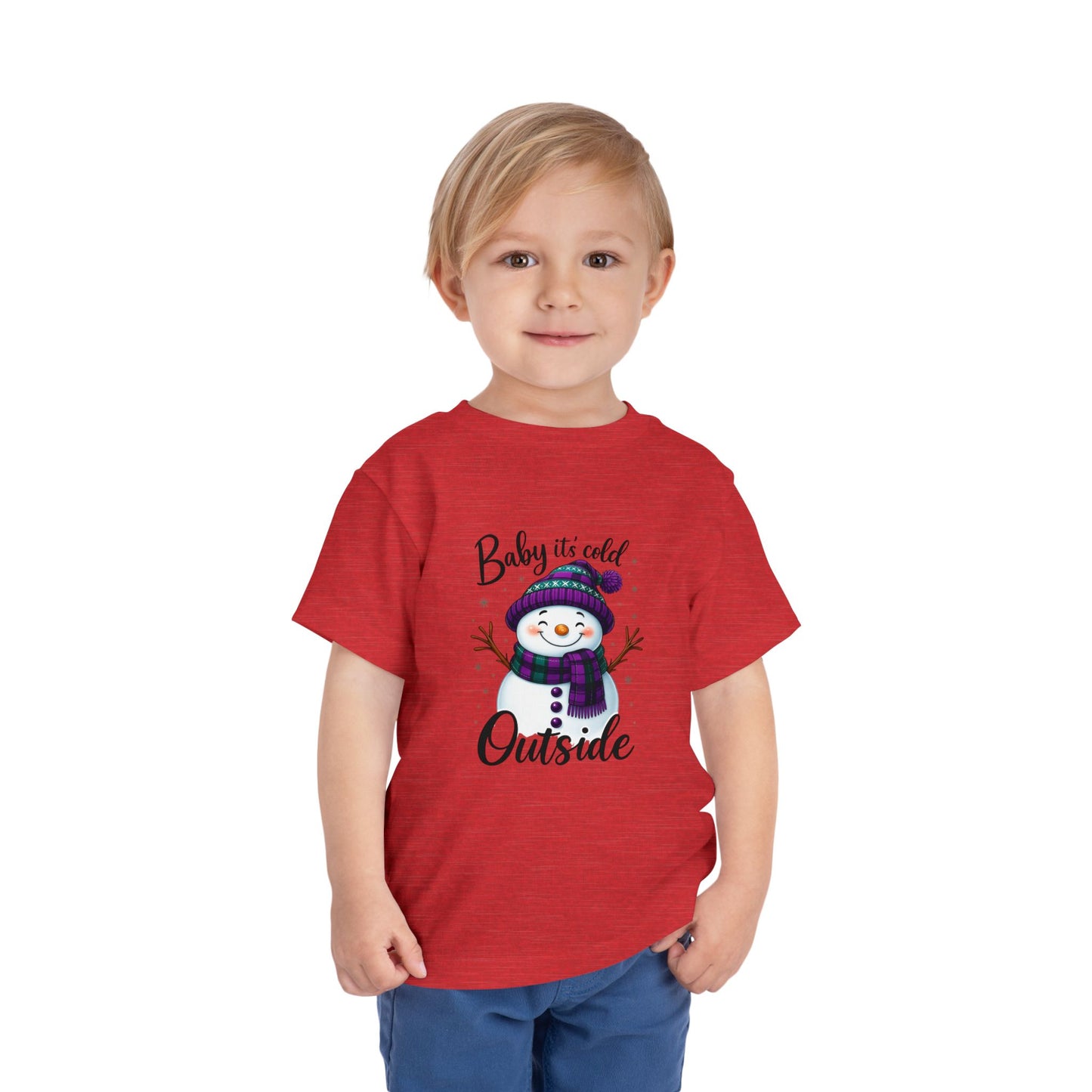 Baby It's Cold Outside Snowman Toddler Christmas Tee
