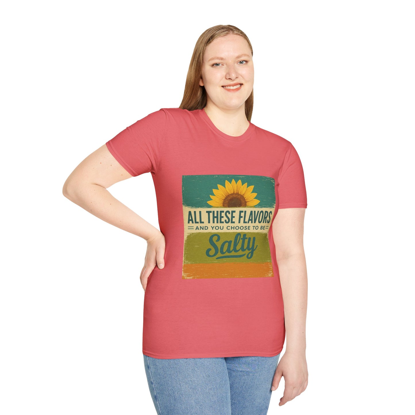 Sunflower Salty T-Shirt: Unisex Softstyle Tee for Sunshine Lovers, Casual Wear, Birthday Gift, Summer Vibes, Relaxed Style