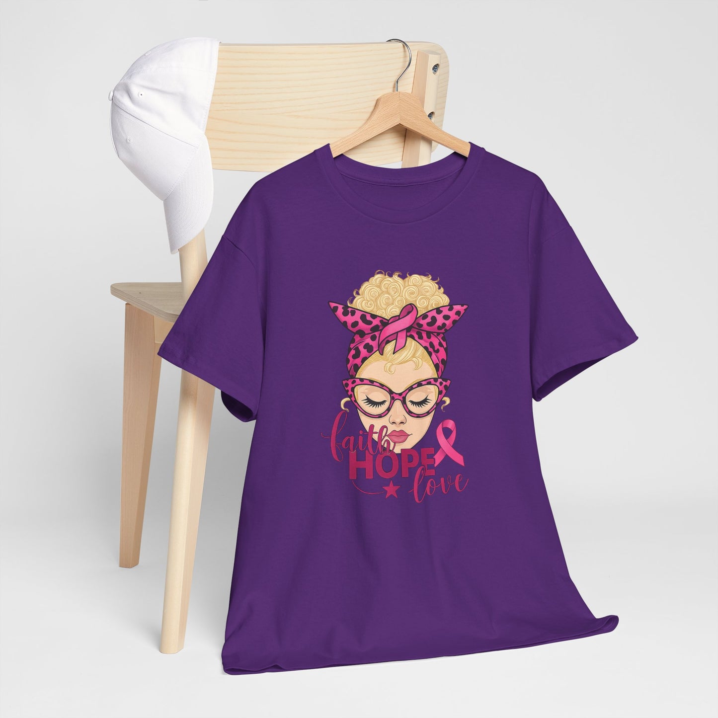 Hope Love Pink Ribbon Tee - Breast Cancer Awareness