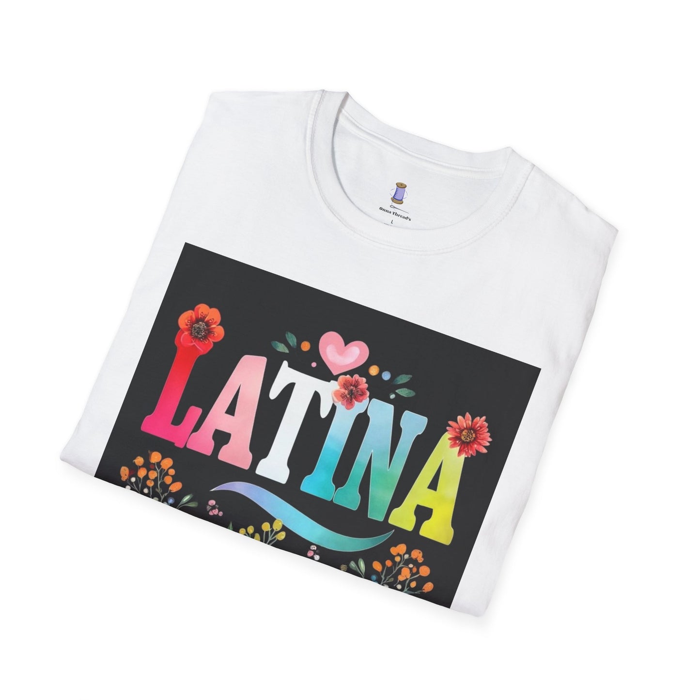 Colorful Latina Floral Tee - Celebrating Culture, Unisex Softstyle T-Shirt, Gift for Latina Pride, Floral Design, Everyday Wear