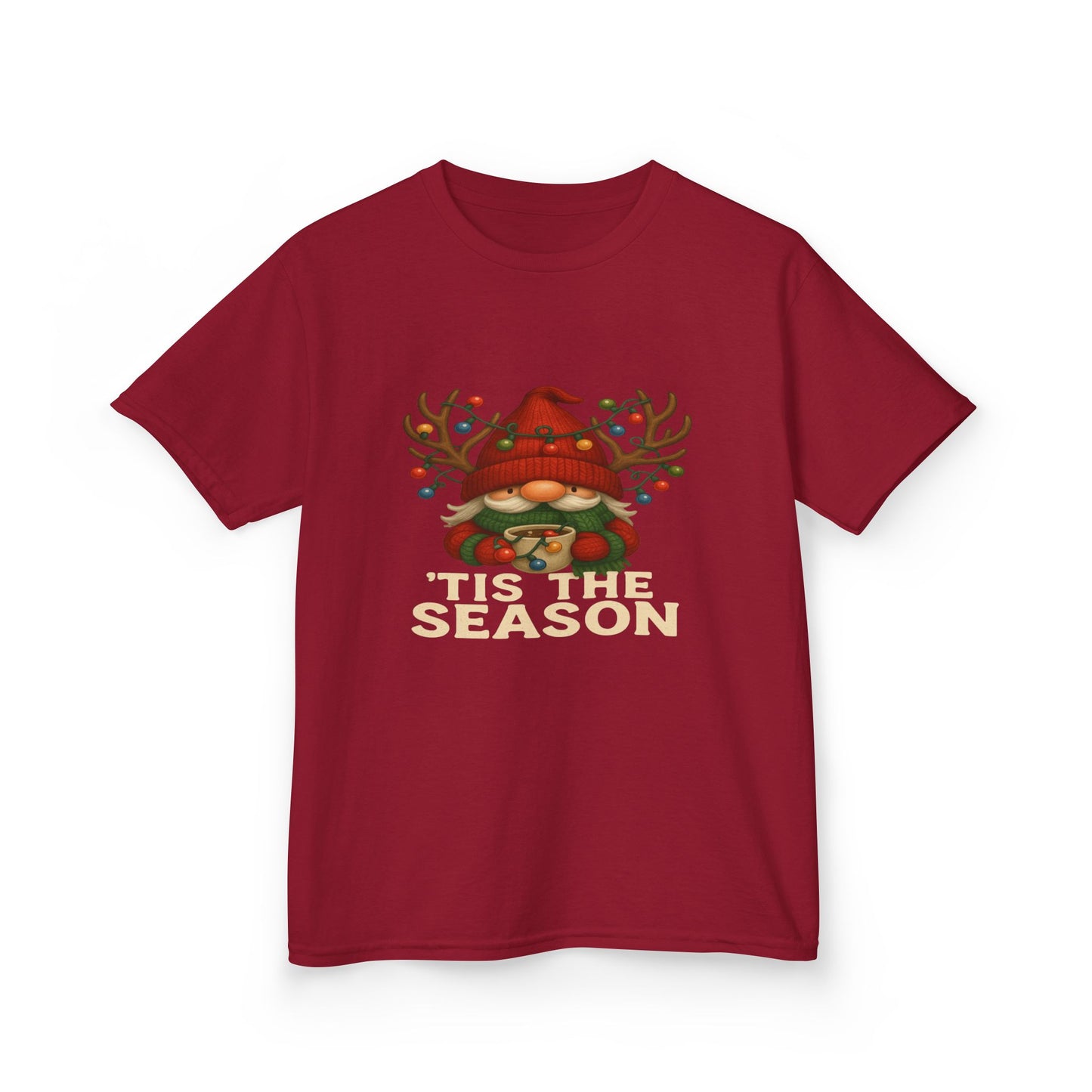 Gnome Dino 'Tis The Season Kids Christmas Tee