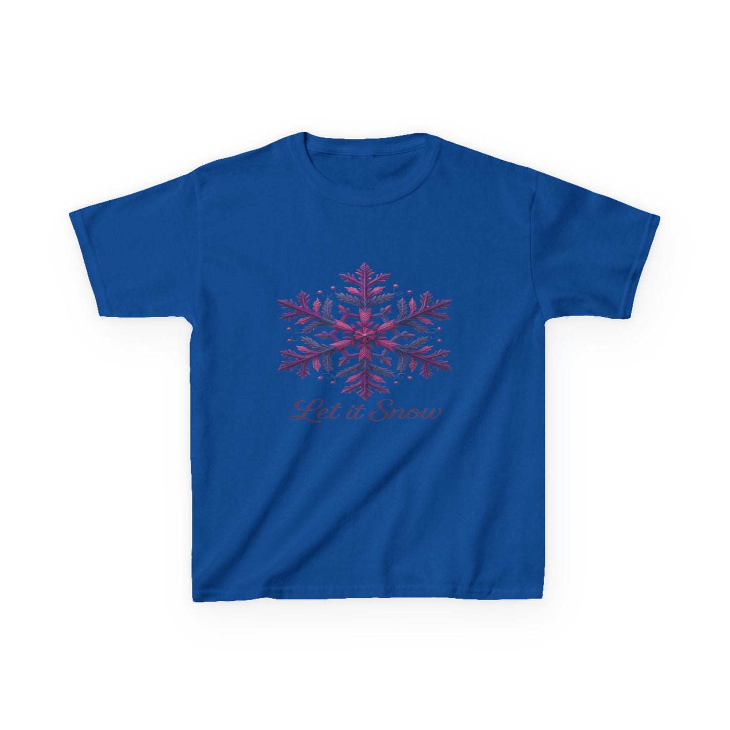 Let It Snow Dinosaur Kids Tee - Holiday Christmas Shirt