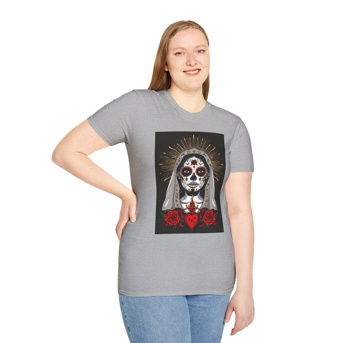 Day of the Dead Skull T-Shirt, Unisex Graphic Tee, Fall Fashion, Halloween Costume, Unique Gift for Her, Artistic Wear