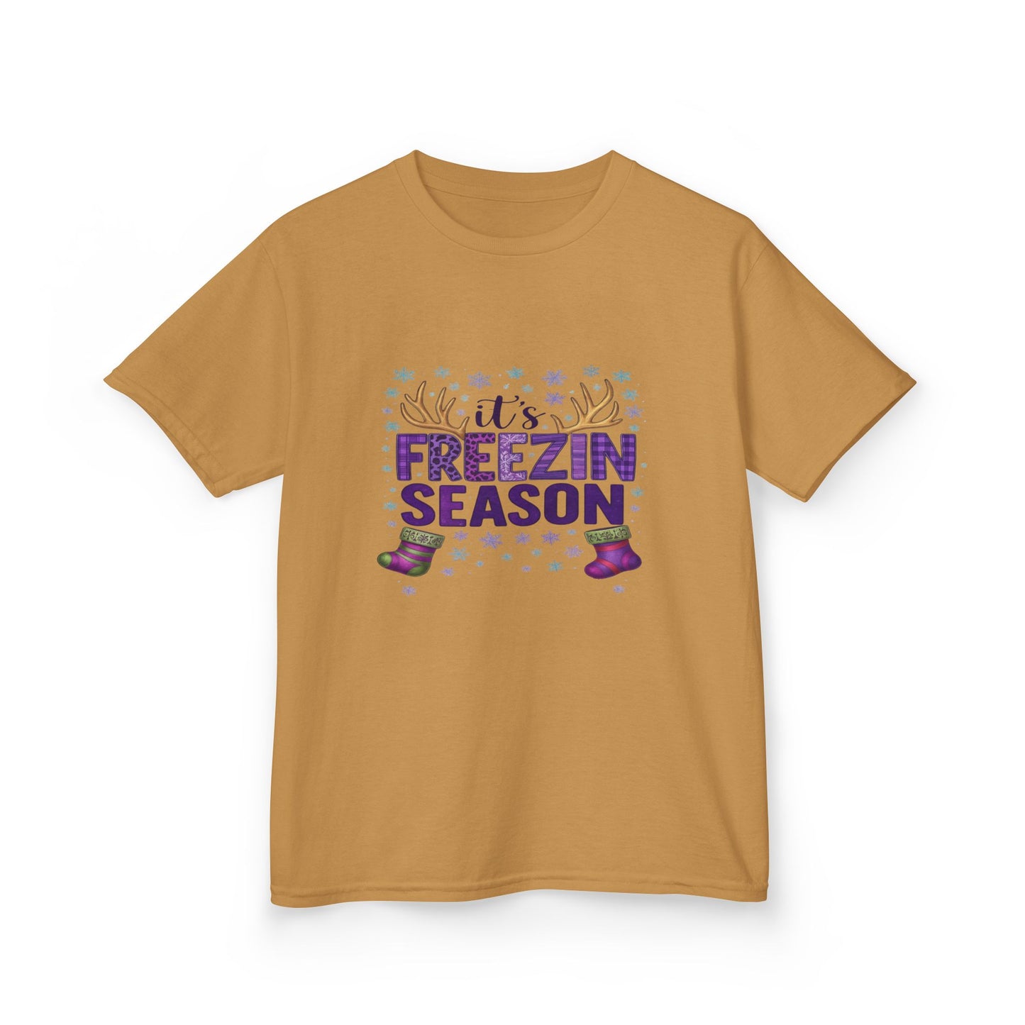 It's Freezin' Season Dino Christmas Tee - Kids Holiday Shirt